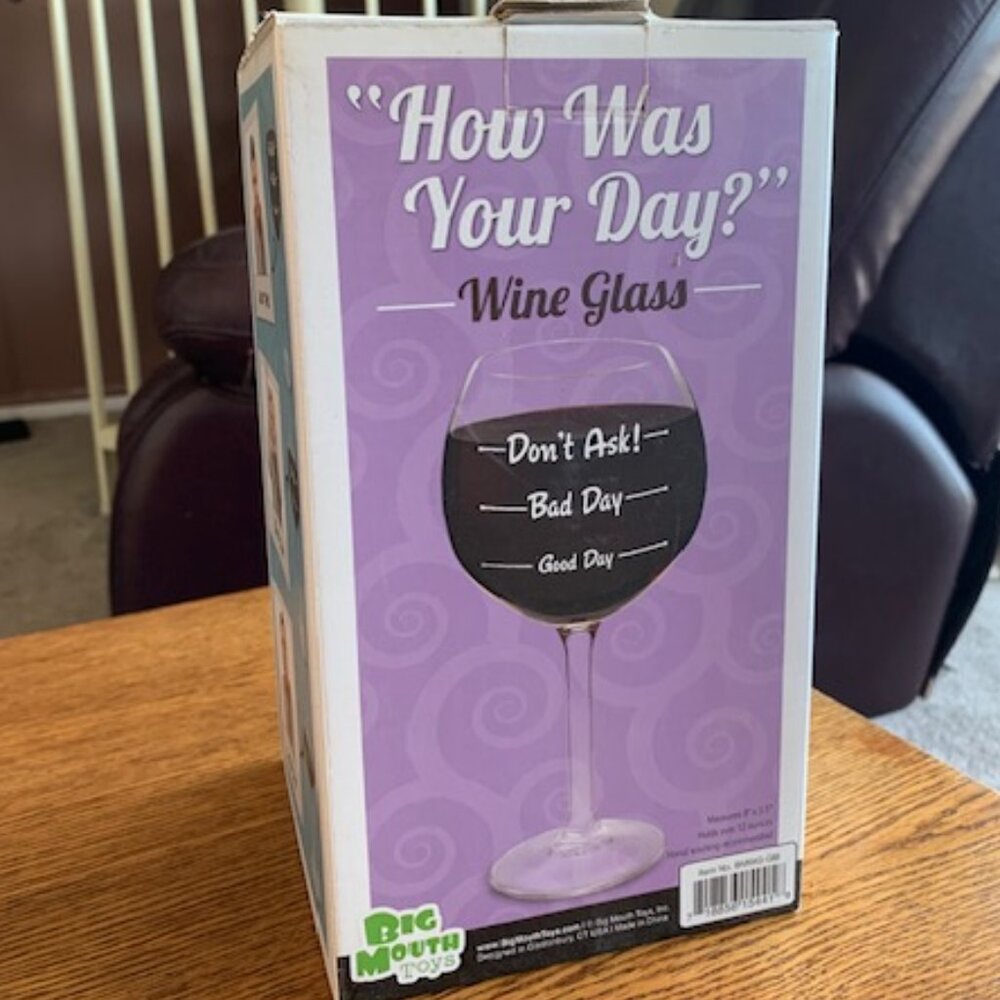NWOT Funny Wine Glass